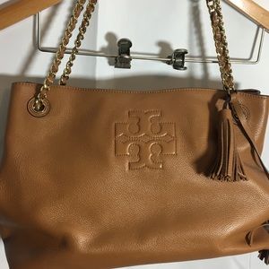 Tan Leather Tory Burch Satchel.